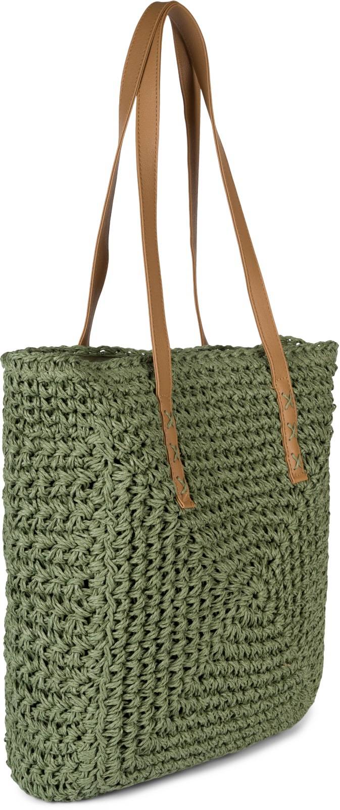 Stylebreaker Papierstroh Schultertasche - Basttasche Fabrikverkauf