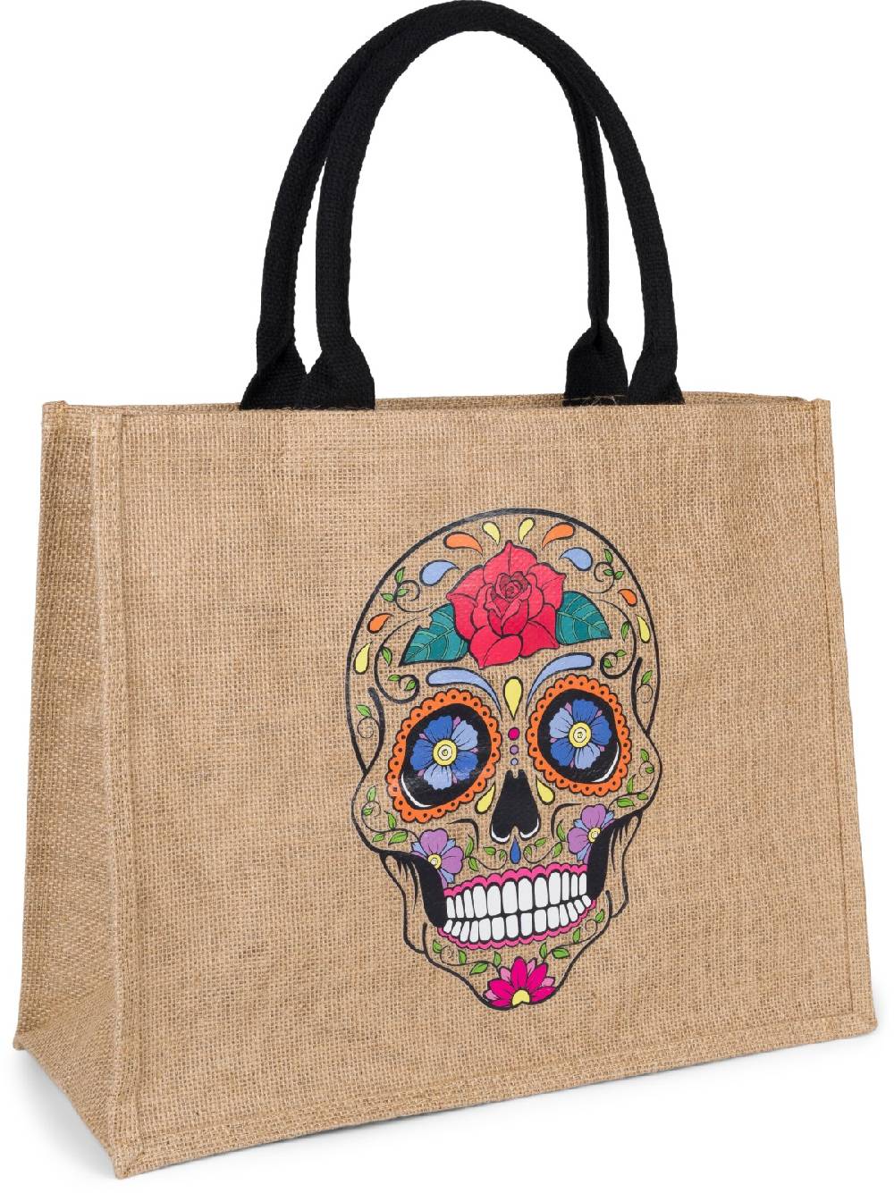 Stylebreaker Leinen Henkeltasche Sugar Skull