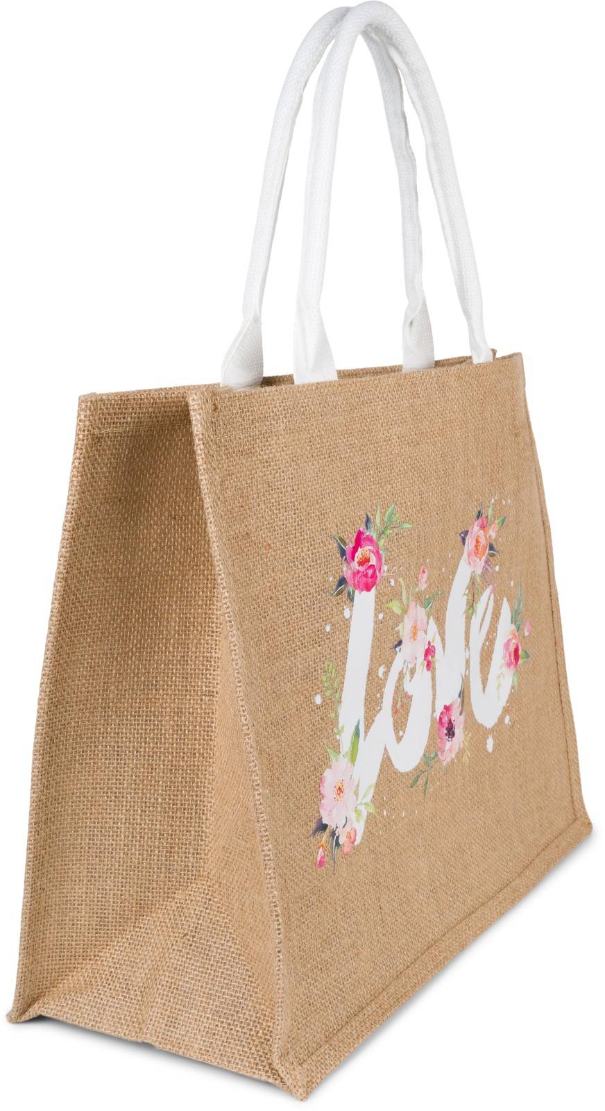 Stylebreaker Leinen Henkeltasche LOVE Schlussverkauf