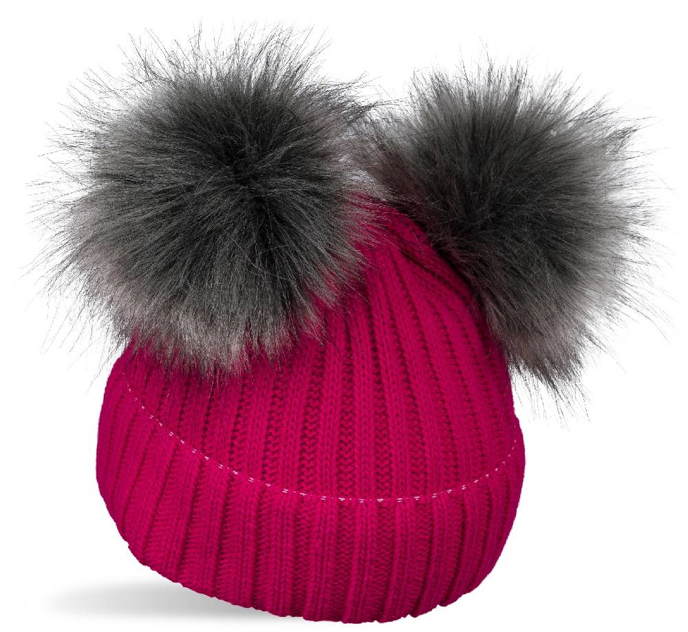 Stylebreaker Kinder Bommelmütze mit zwei Bommel