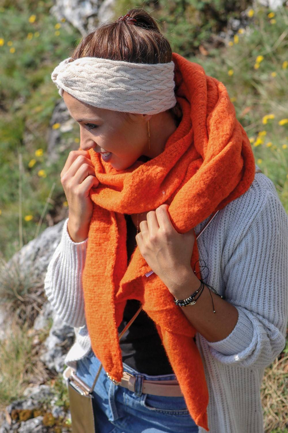 Stylebreaker Asymmetrischer unifarbener Web Schal Outlet