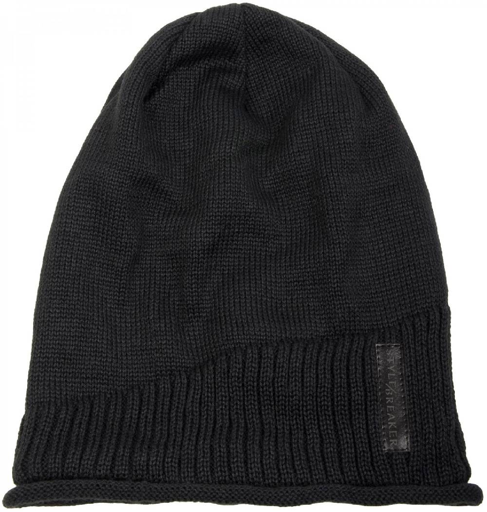 Stylebreaker Feinstrick Beanie mit Teddyfleece Schlussverkauf