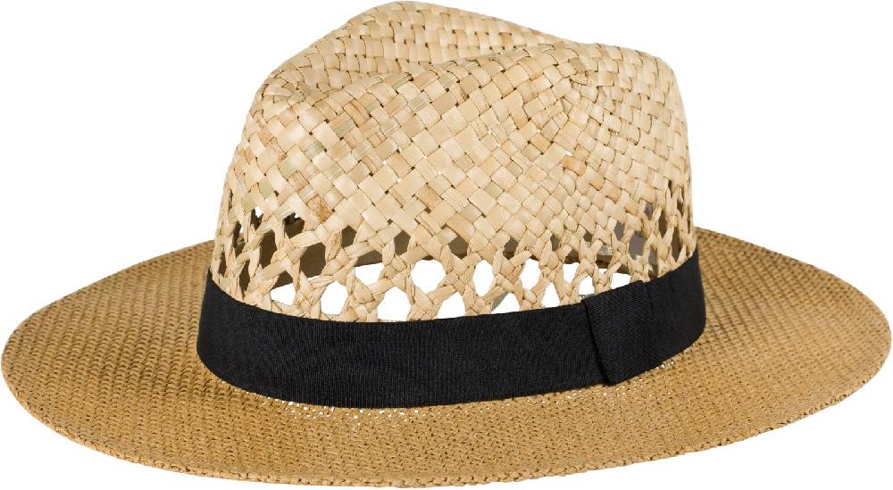 Stylebreaker Panama Strohhut mit Stoff Zierband