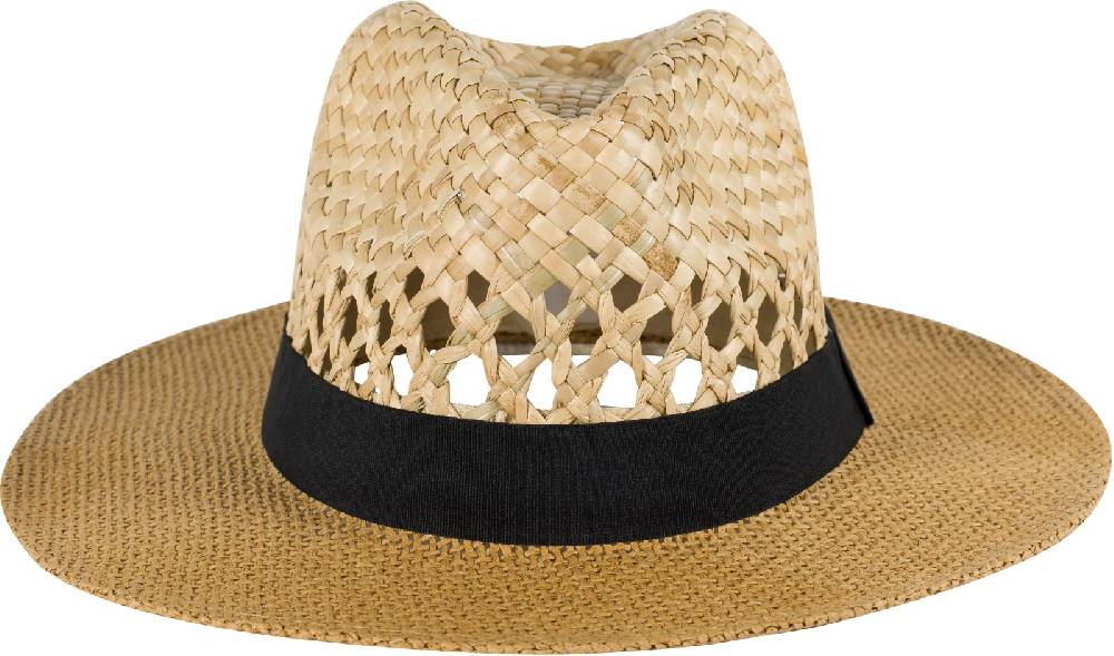 Stylebreaker Panama Strohhut mit Stoff Zierband Auslauf