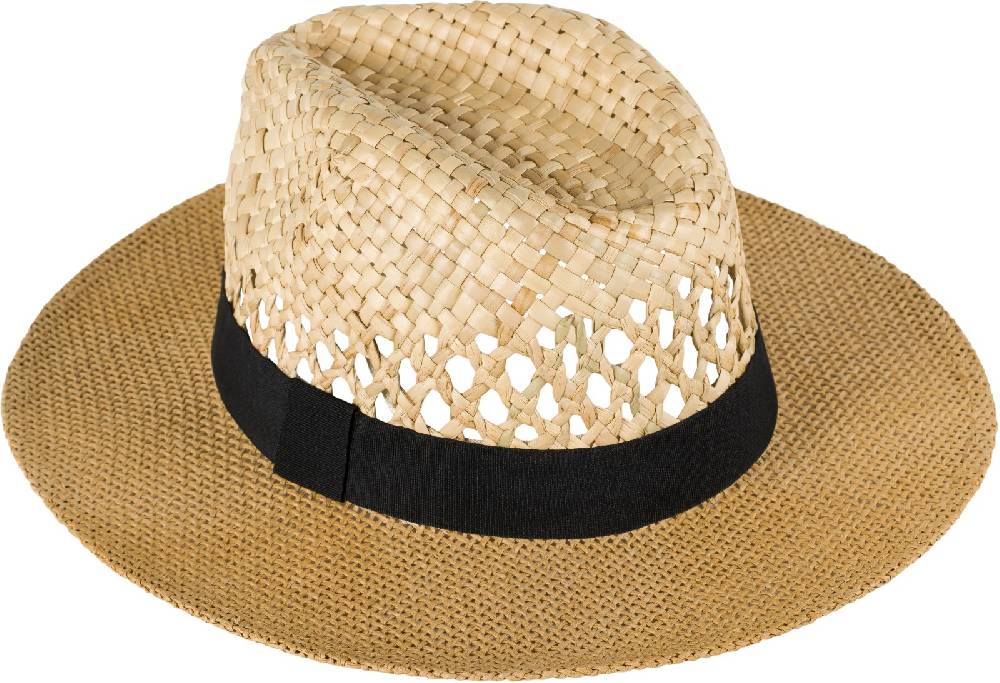 Stylebreaker Panama Strohhut mit Stoff Zierband Auslauf