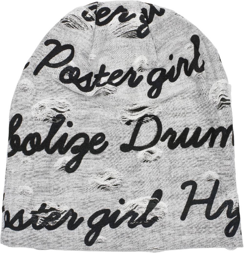 Stylebreaker Beanie mit Sprüche Print und Rissen Blitzverkäufe