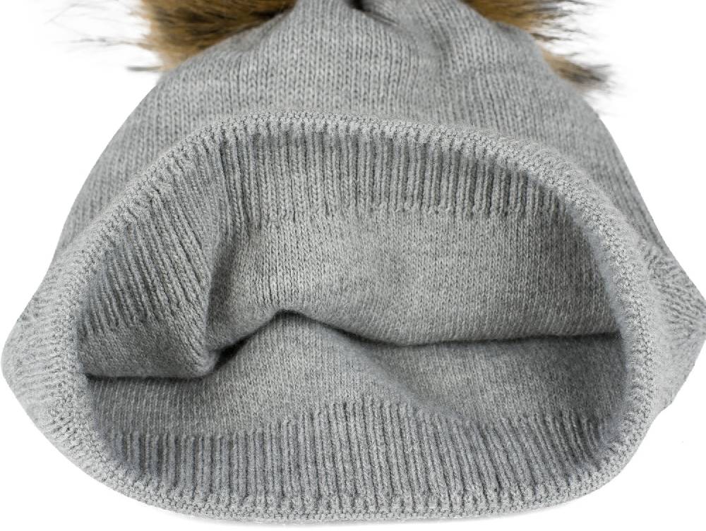 Stylebreaker Strick Bommelmütze mit Zacken Muster Outlet