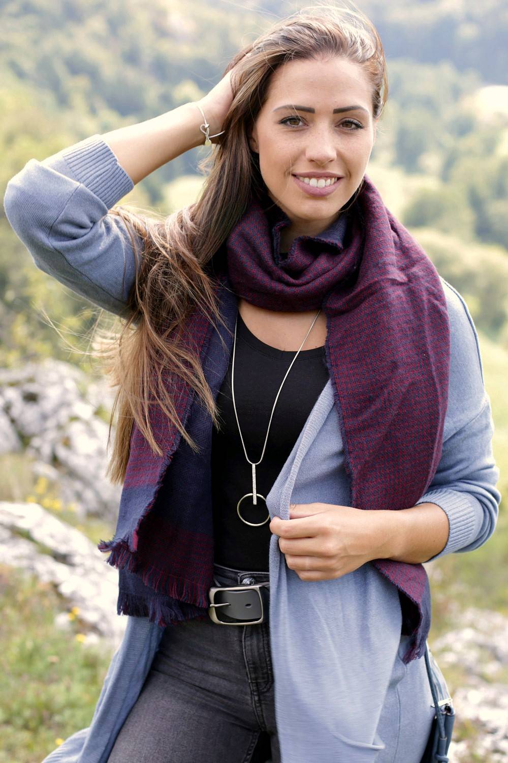 Stylebreaker Schal mit 2-farbigem Hahnentritt Muster Angebote