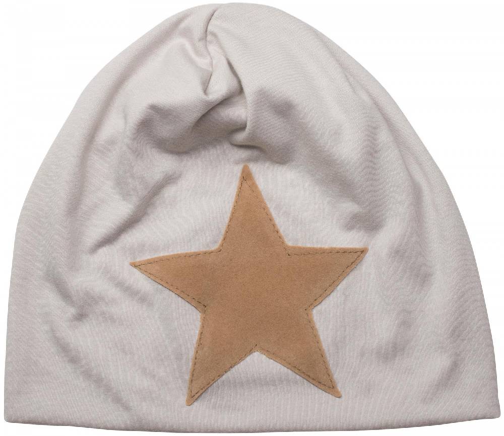 Stylebreaker Beanie mit aufgenähtem Kunstleder Stern Blitzverkäufe