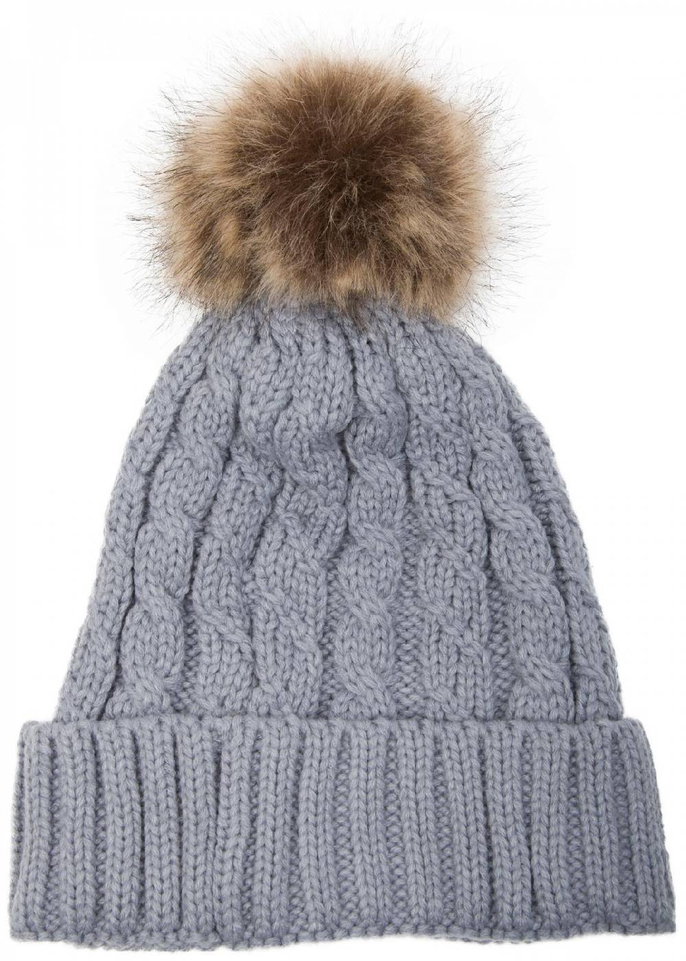Stylebreaker Strickmütze mit Zopfmuster & Kunstfellbommel Verkauf