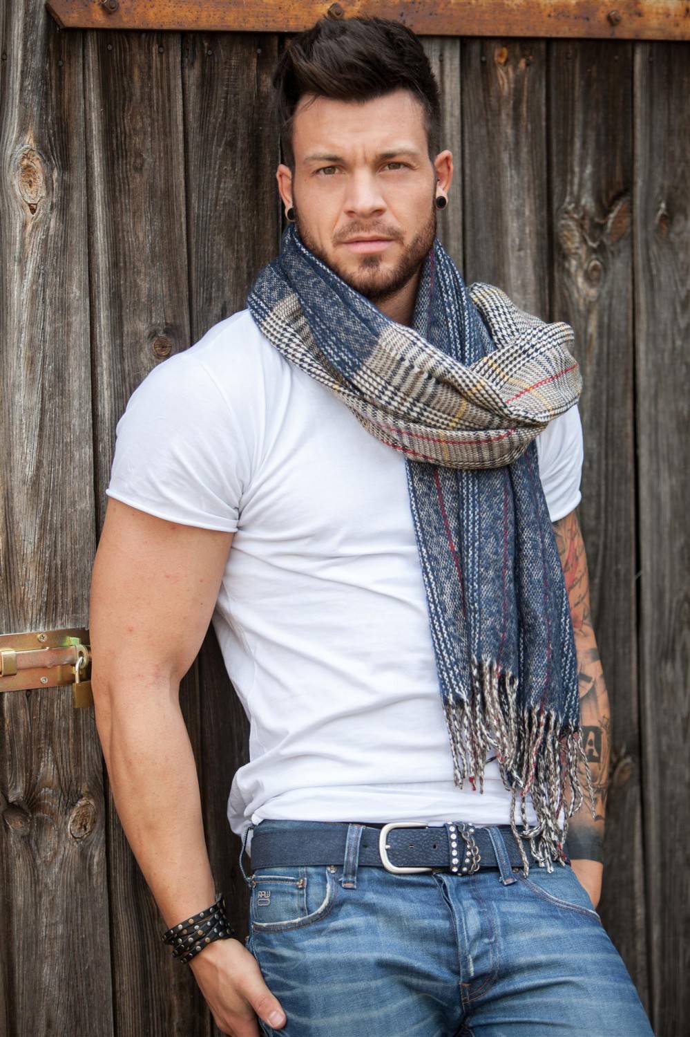 Stylebreaker Breiter XXL Schal mit Tartan Plaid Karo Muster Fabrikverkauf