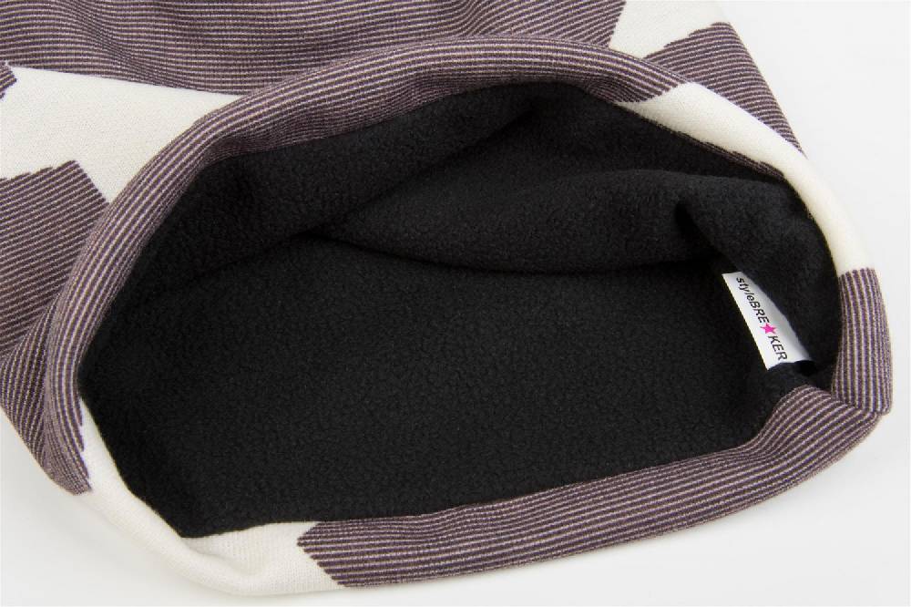 Stylebreaker Feinstrick Beanie mit Sterne, Streifen Muster Schlussverkauf