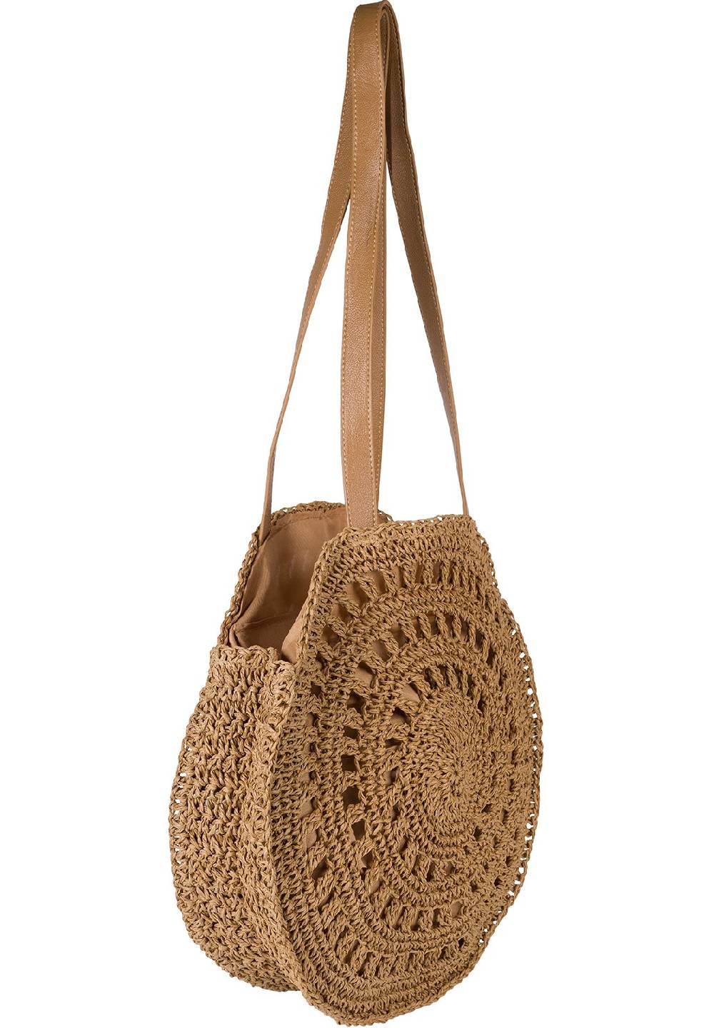 Stylebreaker Runde Schultertasche Papierstroh Verkauf