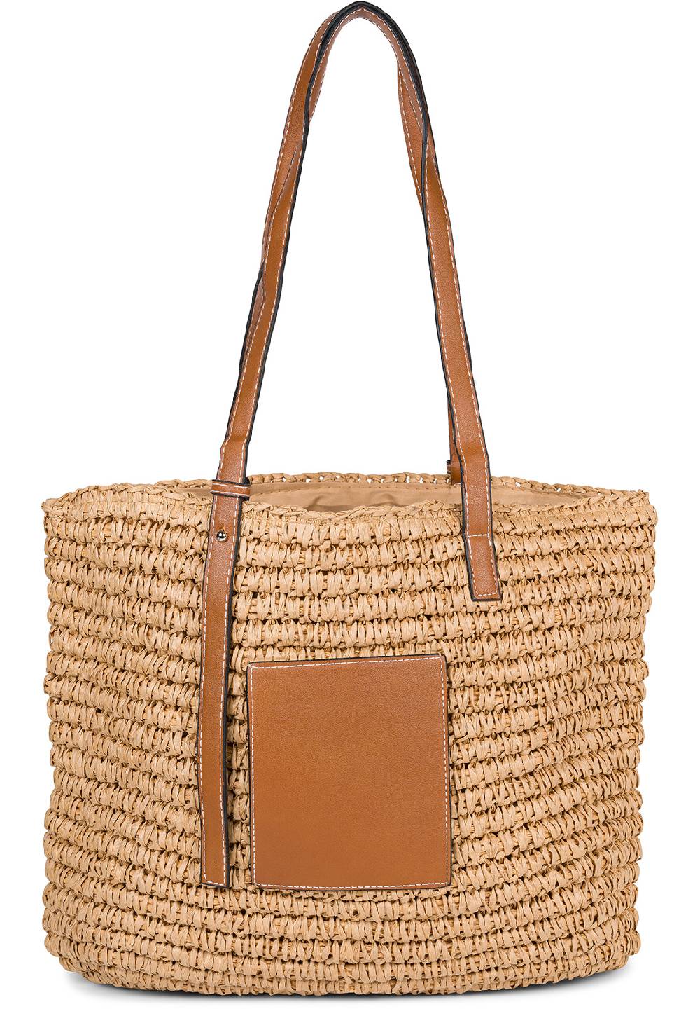 Stylebreaker Korbflecht Schultertasche - Basttasche