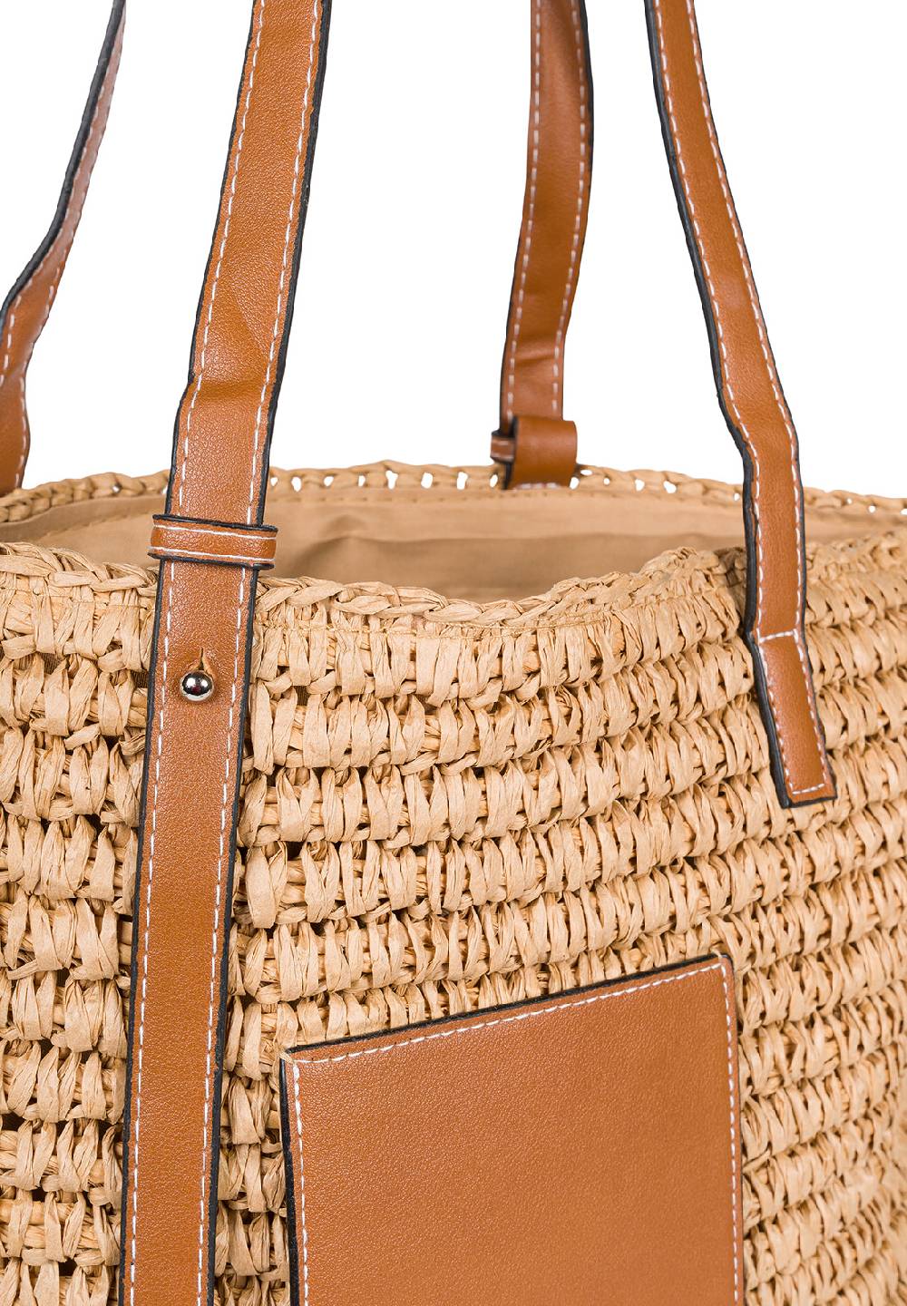 Stylebreaker Korbflecht Schultertasche - Basttasche Blitzverkäufe