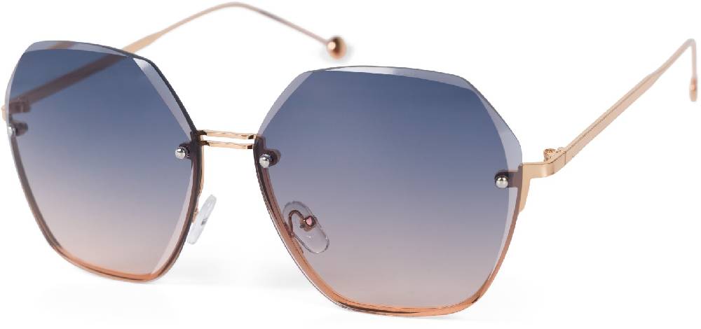 Stylebreaker Ovale Oversize Sonnenbrille Diamant Schliff Rahmenlos