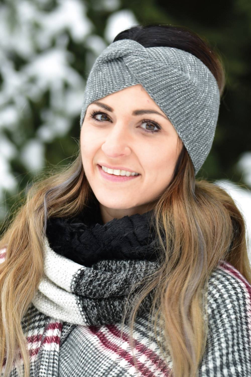 Stylebreaker Feinstrick Stirnband Twist Knoten im Angebot