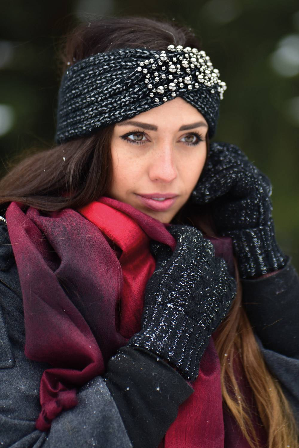 Stylebreaker Strick Handschuhe mit Zopfmuster und Metallic Faden Fabrikverkauf