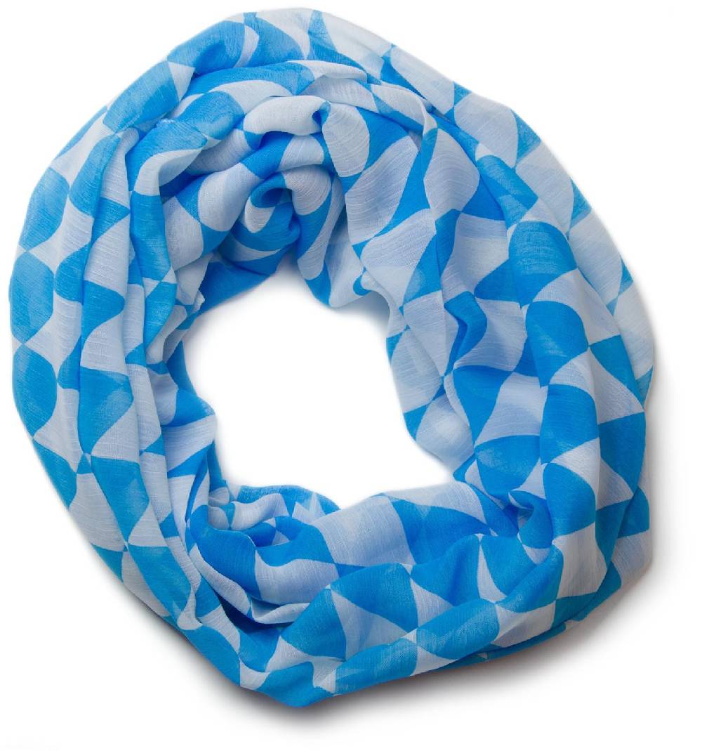 Stylebreaker Loop mit blau weißem Rauten Muster