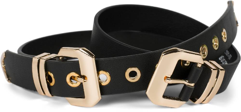 Stylebreaker Doppel Schnallen Gürtel mit goldenen Metall Details