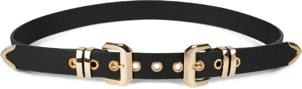 Stylebreaker Doppel Schnallen Gürtel mit goldenen Metall Details Verkauf