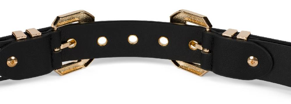 Stylebreaker Doppel Schnallen Gürtel mit goldenen Metall Details Verkauf