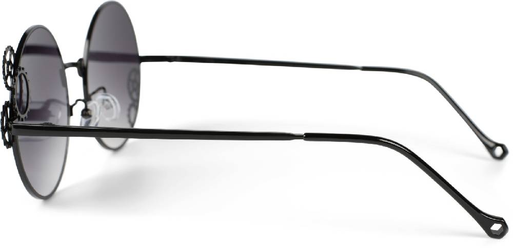 Stylebreaker Runde Sonnenbrille mit Zahnrad Applikation Günstiger Verkauf